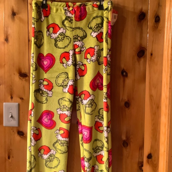 GRINCH Women’s Medium Santa Heart Toss Holiday Lounge Pants - Picture 2 of 4